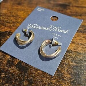 Universal Thread Nickel Free Twisted Huggie Hoop Earrings NWT
